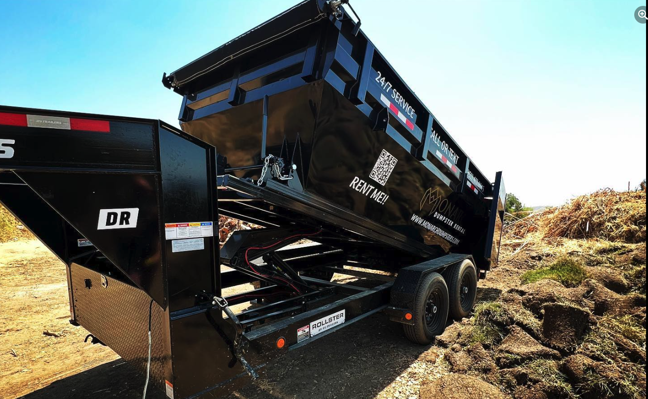 15-yard dumpster from Monarch Dumpster Rental, ideal for various projects in Riverside County